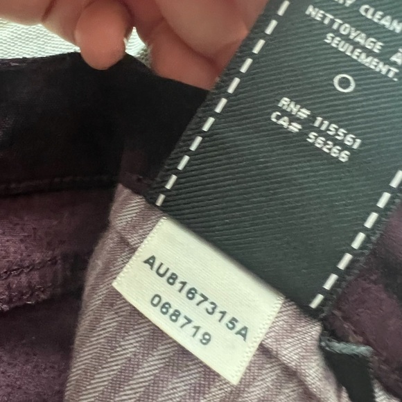 7 for all mankind velvet slim kick pants in boysenberry - Picture 8 of 9